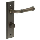 Burlington - Highgate Door Handle Din Bathroom Backplate Dark Bronze & Turn & Release - BUR-35DB-456DB-81DB - Choice Handles