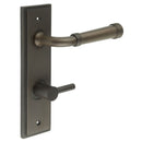 Burlington - Highgate Door Handle Din Bathroom Backplate Dark Bronze & Turn & Release - BUR-35DB-456DB-82DB - Choice Handles
