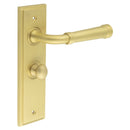 Burlington - Highgate Door Handle Bathroom Backplate Satin Brass & Turn & Release - BUR-35SB-453SB-80SB - Choice Handles