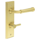 Burlington - Highgate Door Handle Din Bathroom Backplate Satin Brass & Turn & Release - BUR-35SB-456SB-82SB - Choice Handles