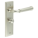 Burlington - Highgate Door Handle Bathroom Backplate Satin Nickel & Turn & Release - BUR-35SN-453SN-80SN - Choice Handles