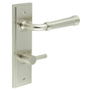 Burlington - Highgate Door Handle Din Bathroom Backplate Satin Nickel & Turn & Release - BUR-35SN-456SN-82SN - Choice Handles