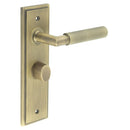 Burlington - Piccadilly Door Handle Bathroom Backplate Antique Brass & Turn & Release - BUR-40AB-453AB-81AB - Choice Handles