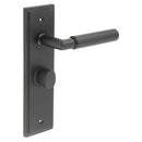 Burlington - Piccadilly Door Handle Bathroom Backplate Black & Turn & Release - BUR-40MB-453MB-81MB - Choice Handles