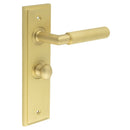 Burlington - Piccadilly Door Handle Bathroom Backplate Satin Brass & Turn & Release - BUR-40SB-453SB-80SB - Choice Handles