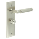 Burlington - Piccadilly Door Handle Bathroom Backplate Satin Nickel & Turn & Release - BUR-40SN-453SN-80SN - Choice Handles