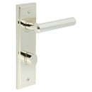 Burlington - Richmond Door Handle Din Bathroom Backplate Polished Nickel & Turn & Release - BUR-45PN-456PN-81PN - Choice Handles