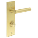 Burlington - Richmond Door Handle Din Bathroom Backplate Satin Brass & Turn & Release - BUR-45SB-456SB-80SB - Choice Handles