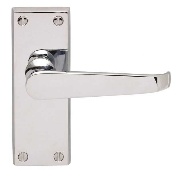 Carlisle Brass - Contract Victorian Lever on Latch Backplate - Polished Chrome - CBV31CP - Choice Handles