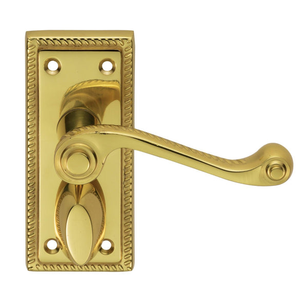 Carlisle Brass - Georgian Lever on Privacy Backplate - Polished Brass - FG2WC - Choice Handles