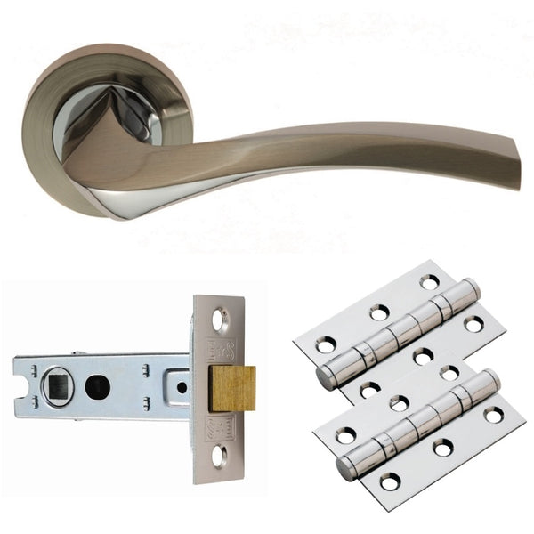 Carlisle Brass - Sines Lever on Rose Latch Pack - Satin Nickel / Polished Chrome - GK008SNCP/INTB - Choice Handles