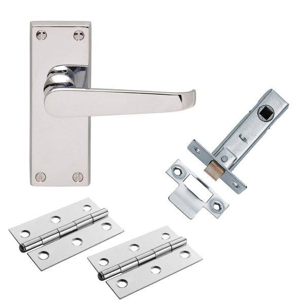 Carlisle Brass - CONTRACT VICTORIAN STRAIGHT LATCH PACK - Polished Chrome - GK2002CP/INTB - Choice Handles