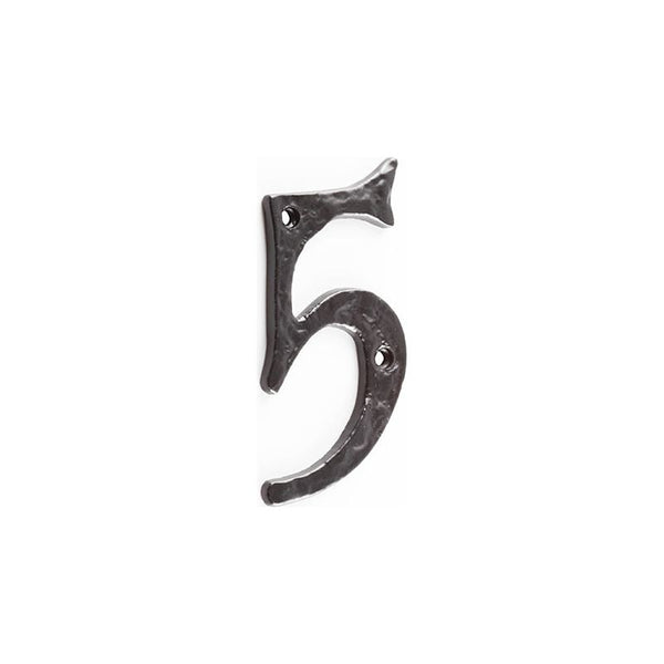 Frelan - Antique Door Numerals No. 5 - Black - JAB15-5 - Choice Handles
