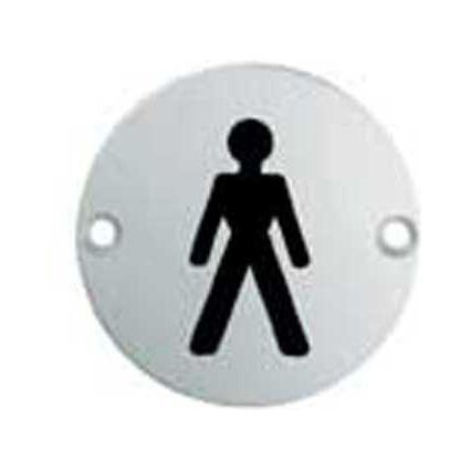 Eurospec - Signage Male Symbol 75mm - Bright Stainless Steel - SEX1011BSS - Choice Handles