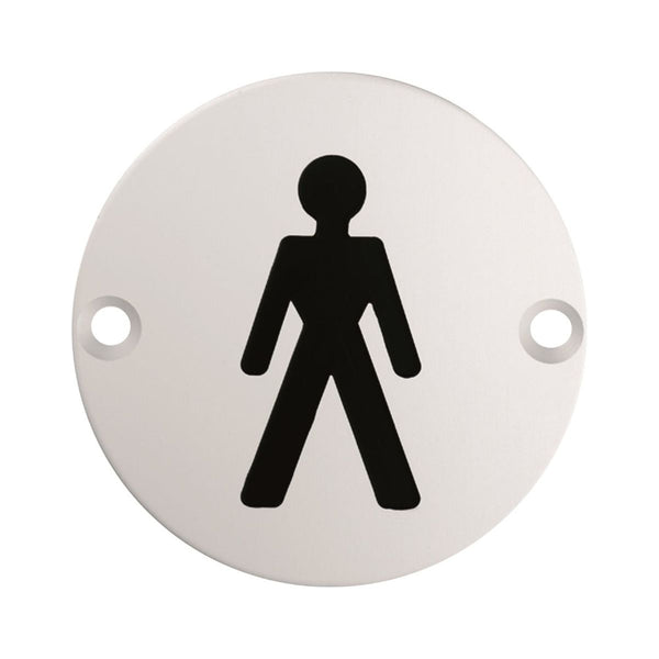 Eurospec - Signage Male Symbol 75mm - Satin Stainless Steel - SEX1011SSS - Choice Handles