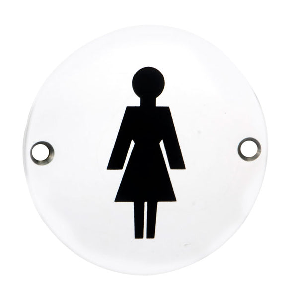 Eurospec - Signage Female Symbol 75mm - Bright Stainless Steel - SEX1012BSS - Choice Handles