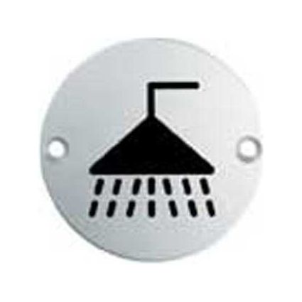 Eurospec - Signage Shower Symbol 75mm - Bright Stainless Steel - SEX1014BSS - Choice Handles