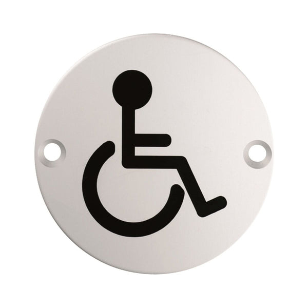 Eurospec - Signage Disabled Symbol 75mm - Bright Stainless Steel - SEX1017BSS - Choice Handles