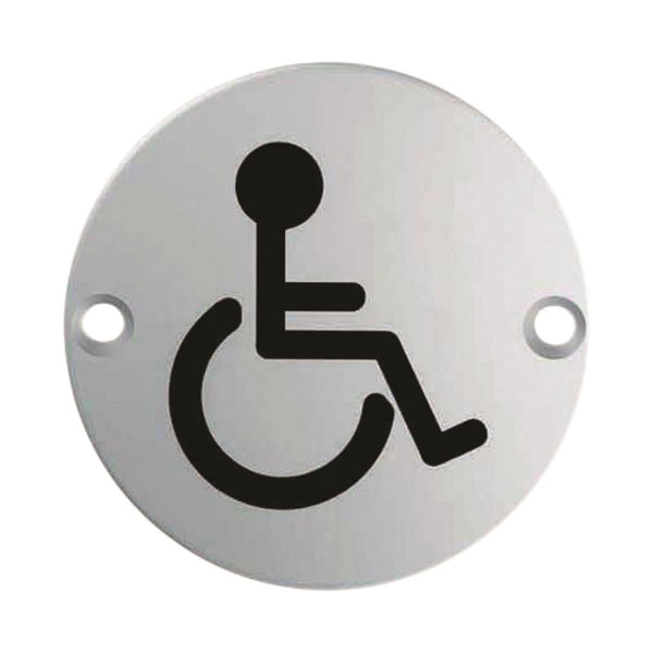 Eurospec - Signage Disabled Symbol 75mm - Satin Stainless Steel - SEX1017SSS - Choice Handles