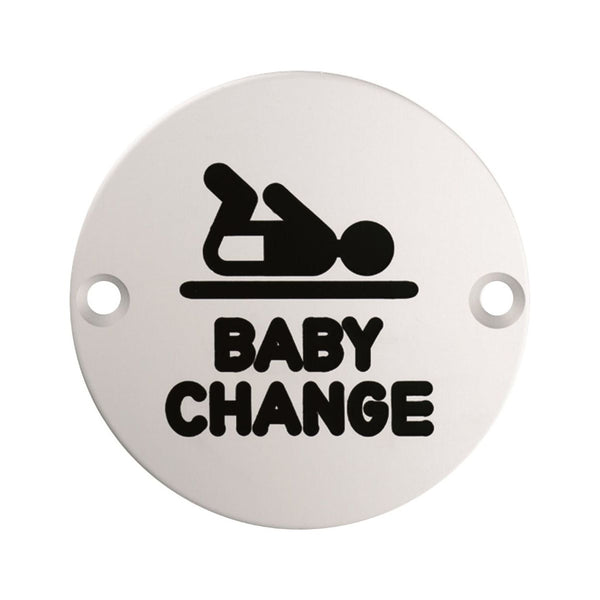Eurospec - Signage Baby Change Symbol 75mm  - Satin Stainless Steel - SEX1019SSS - Choice Handles