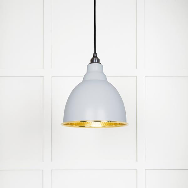 From The Anvil - Brindley Pendant in Birch - Hammered Brass - 49517BI - Choice Handles