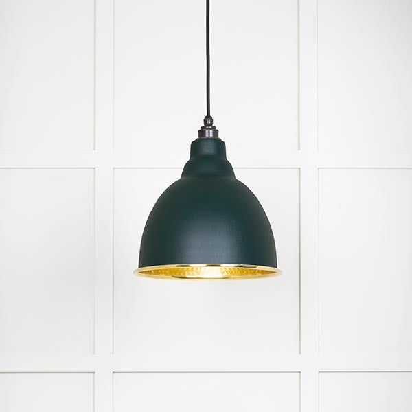 From The Anvil - Brindley Pendant in Dingle - Hammered Brass - 49517DI - Choice Handles