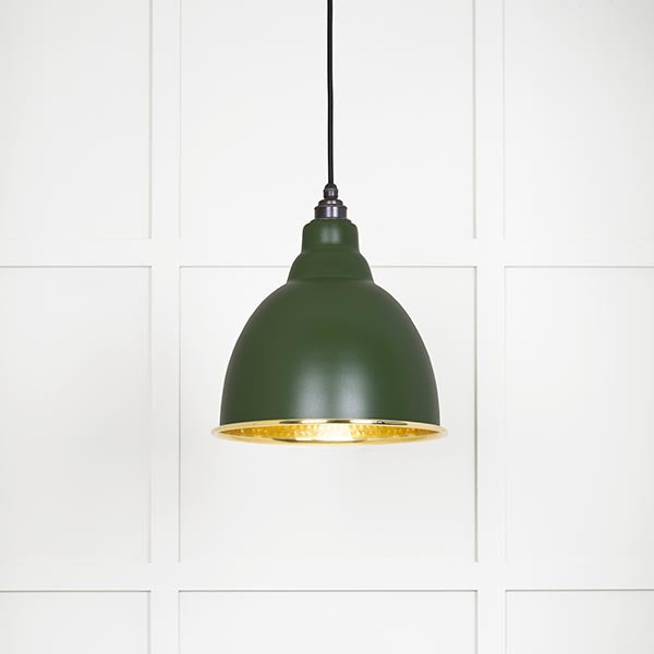From The Anvil - Brindley Pendant in Heath - Hammered Brass - 49517H - Choice Handles