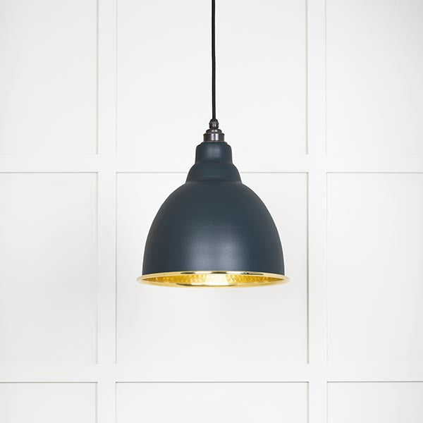 From The Anvil - Brindley Pendant in Soot - Hammered Brass - 49517SO - Choice Handles