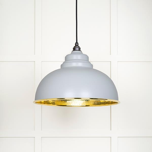 From The Anvil - Harborne Pendant in Birch - Hammered Brass - 49521BI - Choice Handles