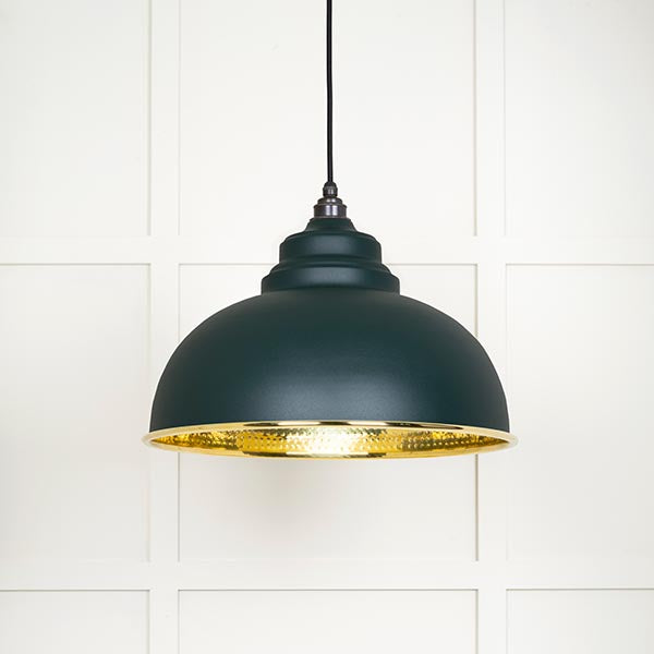 From The Anvil - Harborne Pendant in Dingle - Hammered Brass - 49521DI - Choice Handles