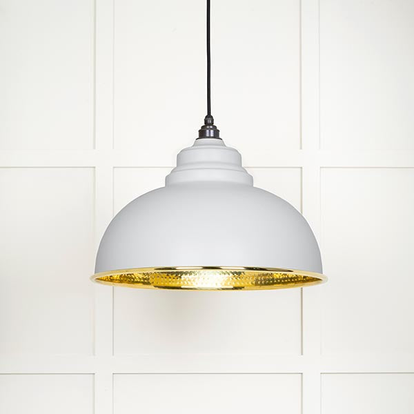 From The Anvil - Harborne Pendant in Flock - Hammered Brass - 49521F - Choice Handles