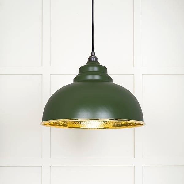 From The Anvil - Harborne Pendant in Heath - Hammered Brass - 49521H - Choice Handles