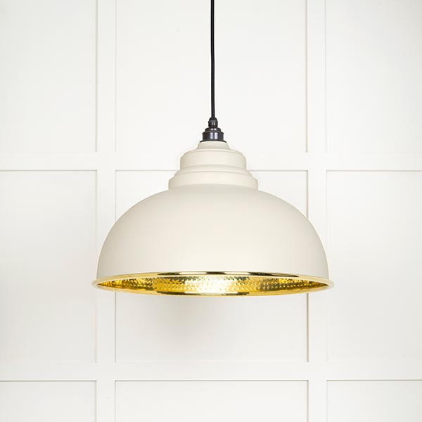 From The Anvil - Harborne Pendant in Teasel - Hammered Brass - 49521TE - Choice Handles