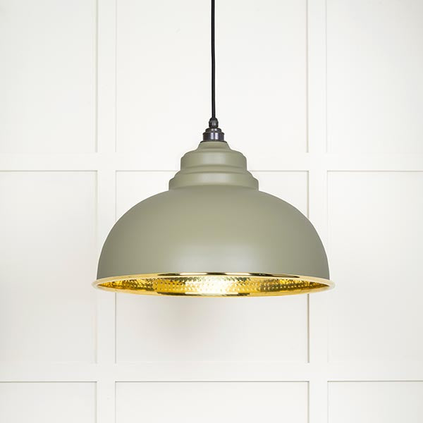 From The Anvil - Harborne Pendant in Tump - Hammered Brass - 49521TU - Choice Handles