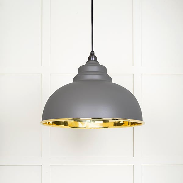 From The Anvil - Harborne Pendant in Bluff - Smooth Brass - 49522BL - Choice Handles