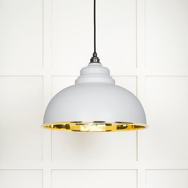 From The Anvil - Harborne Pendant in Flock - Smooth Brass - 49522F - Choice Handles