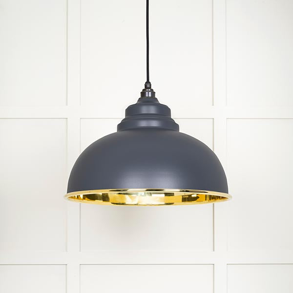From The Anvil - Harborne Pendant in Slate - Smooth Brass - 49522SL - Choice Handles