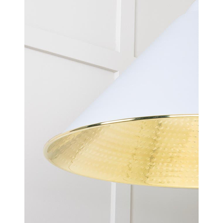 From The Anvil - Hockley Pendant in Birch - Hammered Brass - 49523BI - Choice Handles