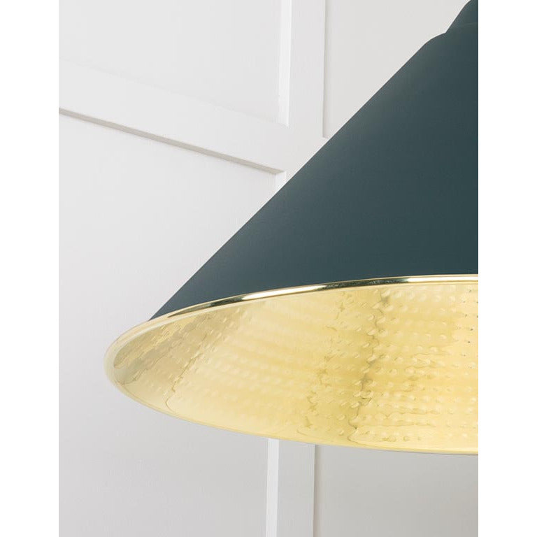 From The Anvil - Hockley Pendant in Dingle - Hammered Brass - 49523DI - Choice Handles