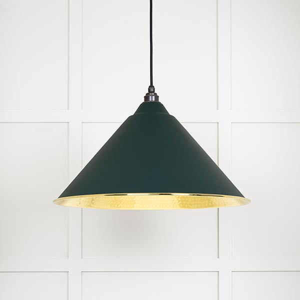 From The Anvil - Hockley Pendant in Dingle - Hammered Brass - 49523DI - Choice Handles