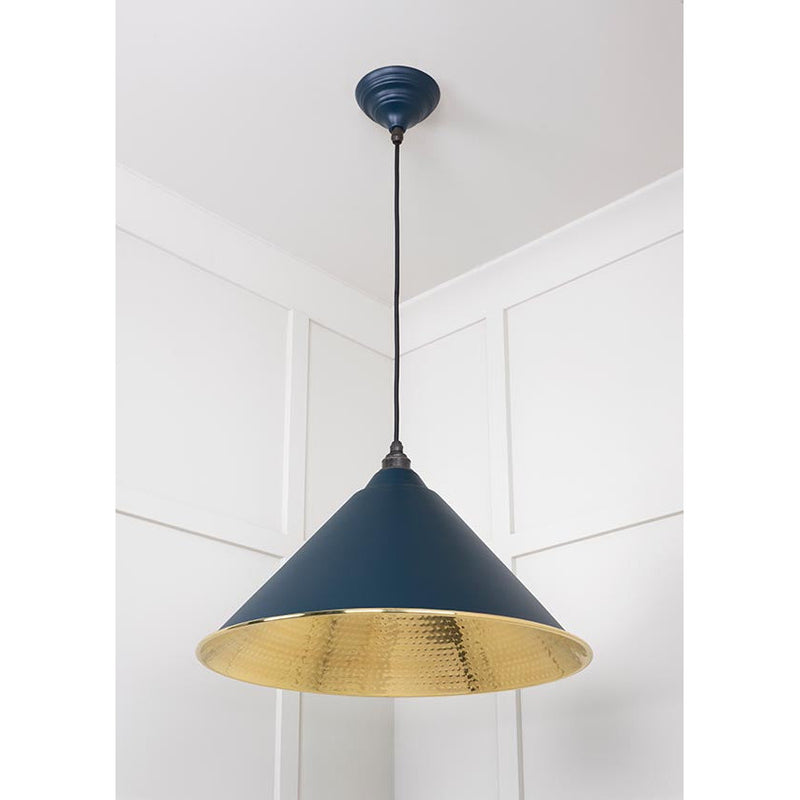 From The Anvil - Hockley Pendant in Dusk - Hammered Brass - 49523DU - Choice Handles