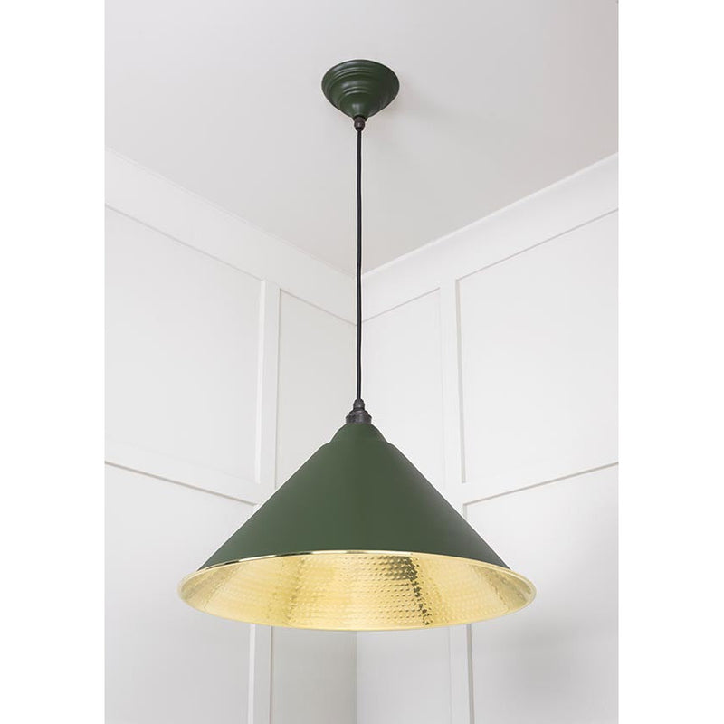 From The Anvil - Hockley Pendant in Heath - Hammered Brass - 49523H - Choice Handles
