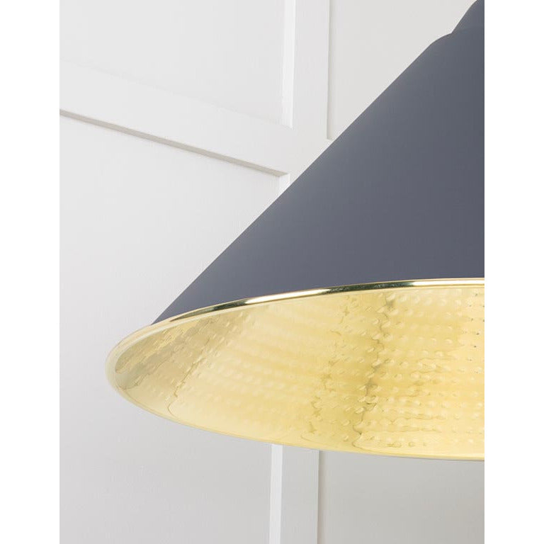 From The Anvil - Hockley Pendant in Slate - Hammered Brass - 49523SL - Choice Handles