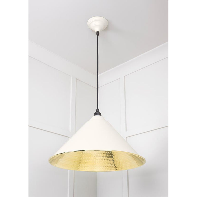 From The Anvil - Hockley Pendant in Teasel - Hammered Brass - 49523TE - Choice Handles