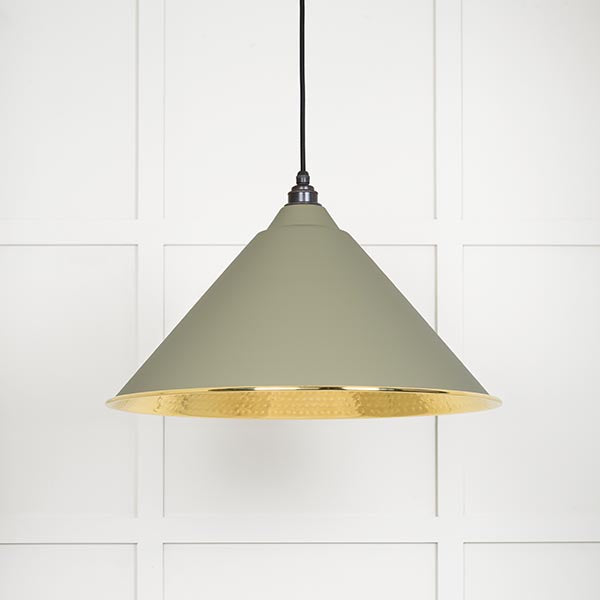 From The Anvil - Hockley Pendant in Tump - Hammered Brass - 49523TU - Choice Handles