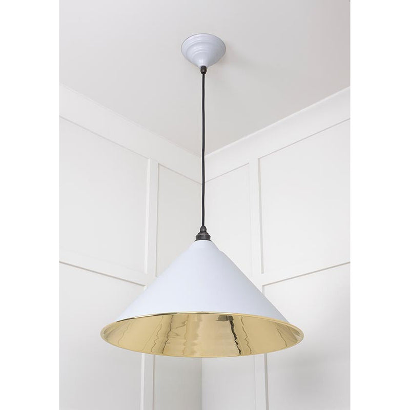 From The Anvil - Hockley Pendant in Birch - Smooth Brass - 49524BI - Choice Handles