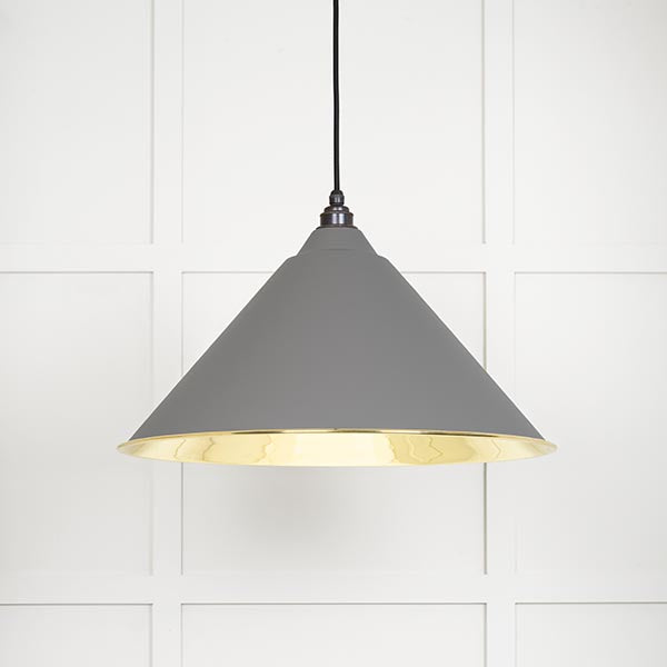 From The Anvil - Hockley Pendant in Bluff - Smooth Brass - 49524BL - Choice Handles