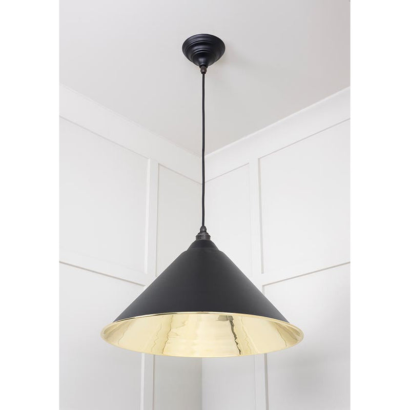 From The Anvil - Hockley Pendant in Elan Black - Smooth Brass - 49524EB - Choice Handles