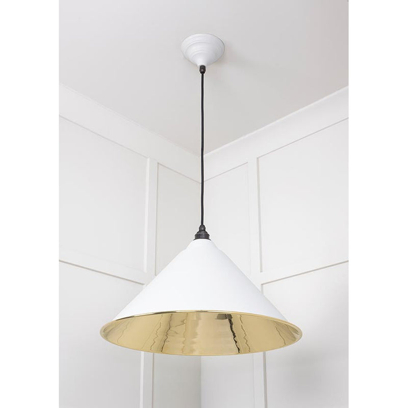 From The Anvil - Hockley Pendant in Flock - Smooth Brass - 49524F - Choice Handles
