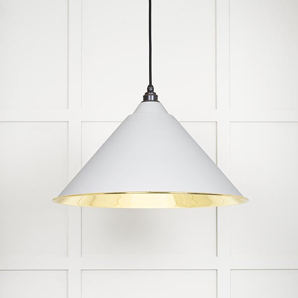 From The Anvil - Hockley Pendant in Flock - Smooth Brass - 49524F - Choice Handles
